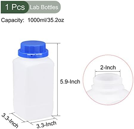 יוקי 1 PCS מעבדה בקבוק כימי, מיכלי פלסטיק עם פה רחב | איטום מדגם מגיב, נהדר למעבדה, חנות, מפעל